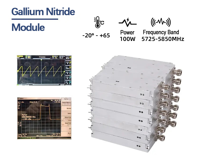 100W GaN Drone Jammer Module | 5725-5850MHz High-Power RF Interference Module