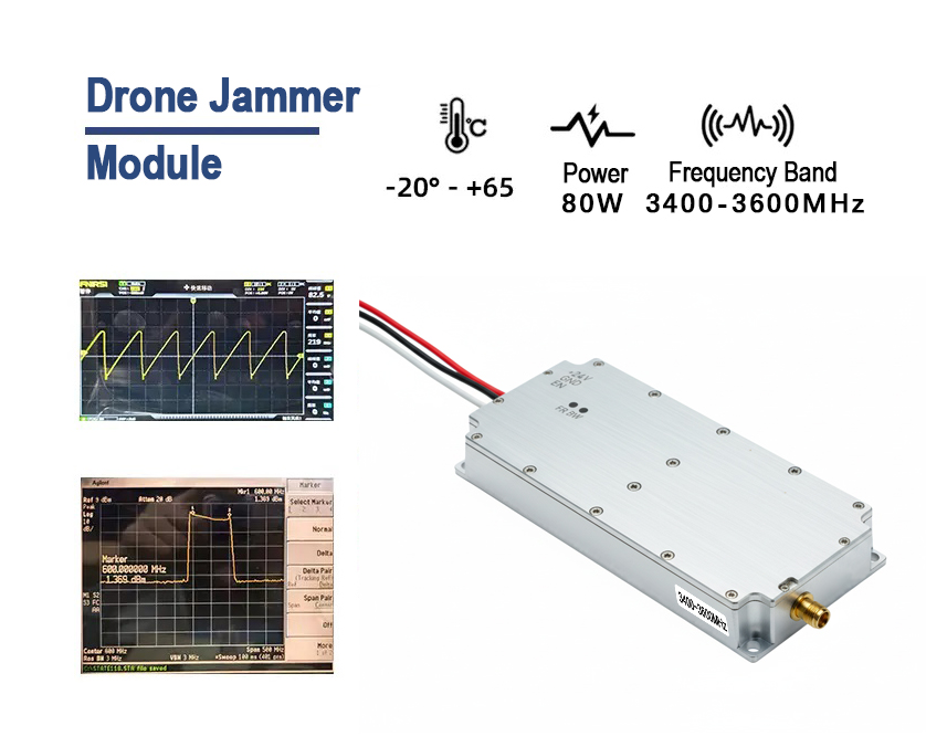 80W 3400-3600MHz Drone Jammer Module with Integrated Analog Interference