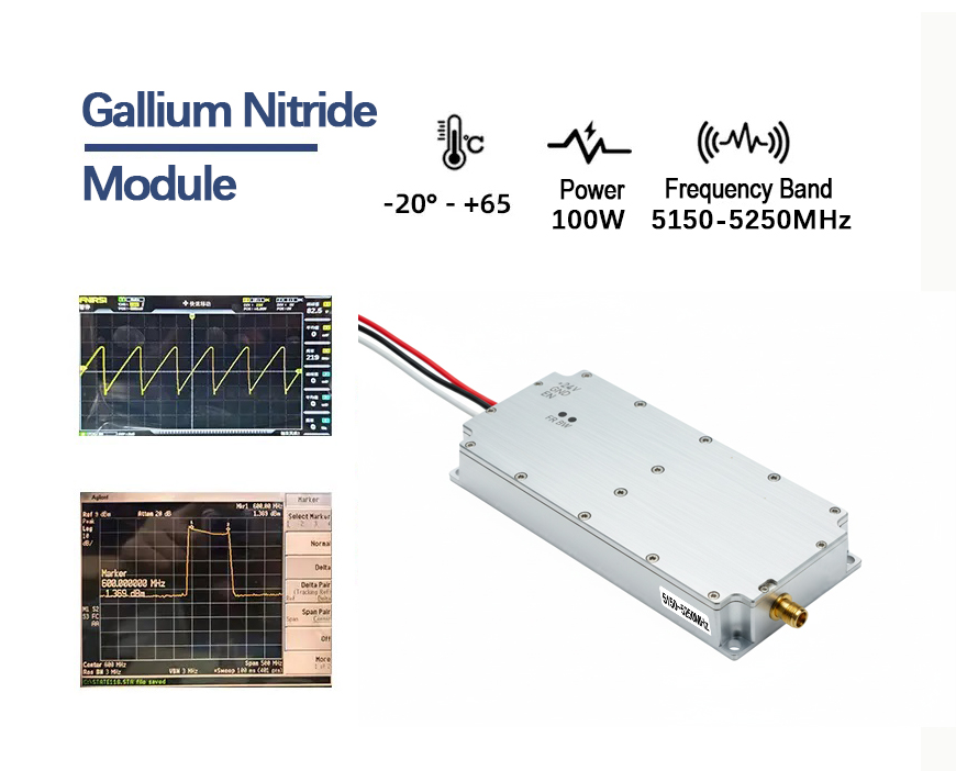 100W GaN Drone Jamming Module 5150–5250MHz | High-Power GaN Counter-UAV Shielding Module