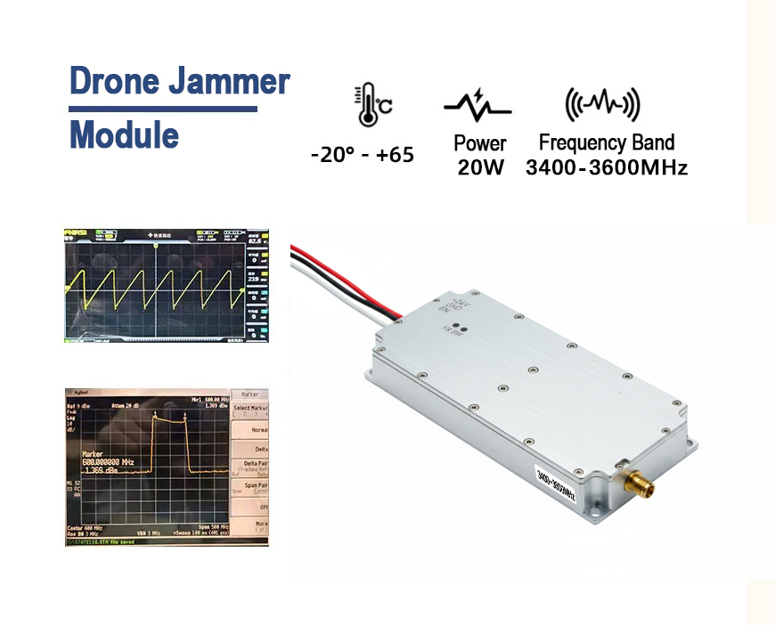 20W 3400–3600MHz Drone Jamming Module | Compact 3.5GHz UAV Interference Unit