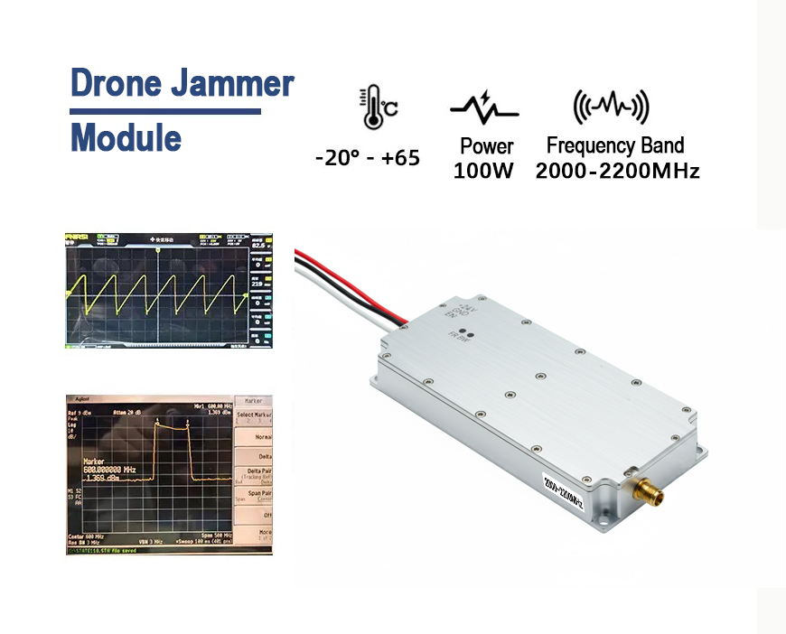 100W 2000-2200MHz High-Power Drone Jammer Module | All-in-One Analog Solution