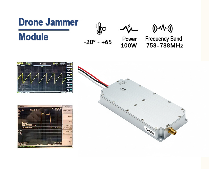 100W 758-788MHz Drone Signal Jammer | High-Power Analog Module with SWR Protection