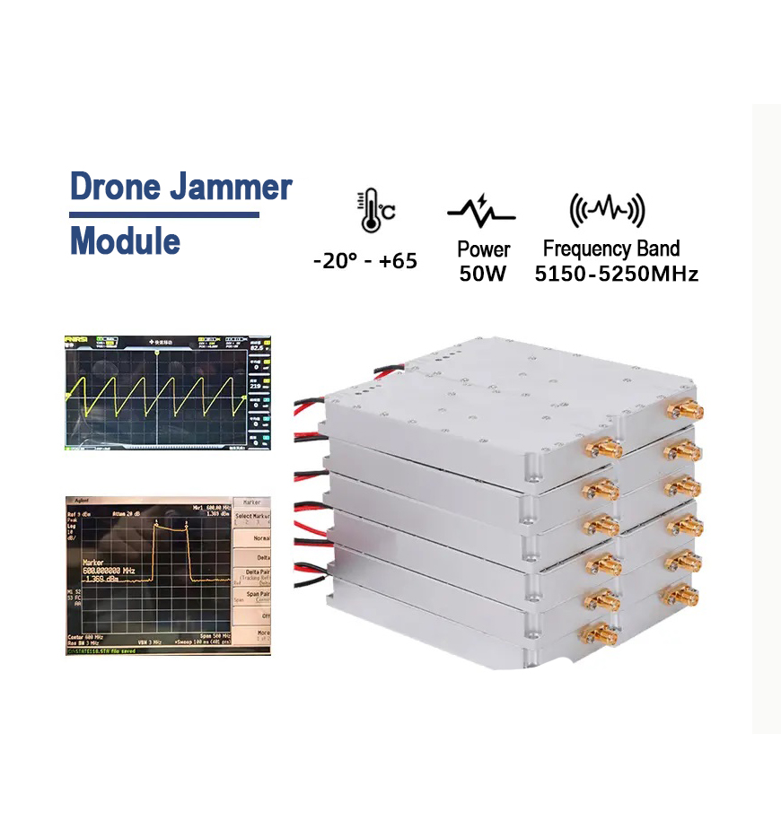 50W 5150–5250MHz Drone Jammer Module | LORA/LDMOS Signal Shielding Module
