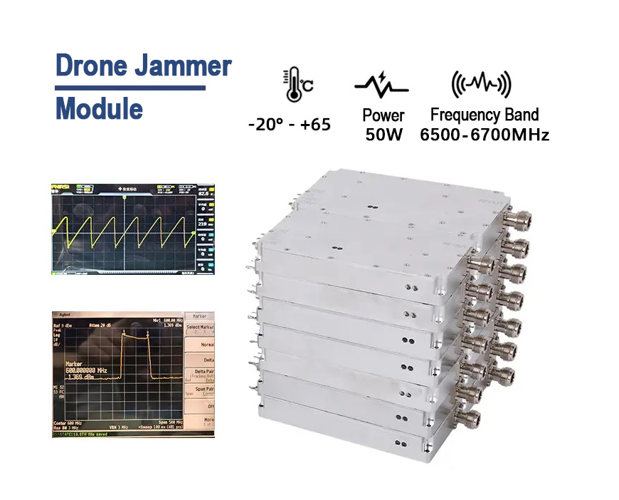 50W Drone Jammer Module 6500-6700MHz – Power Amplifier for UAV Countermeasure Systems